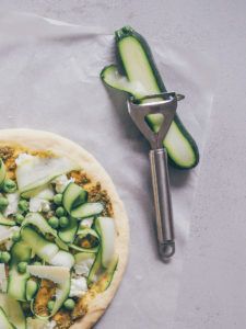 La pizza verde, légumes du marché & pesto